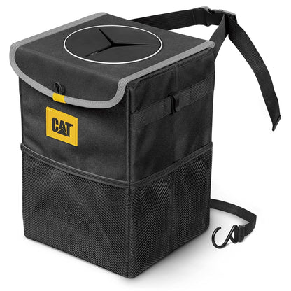 CAT® Car Trash Can & Ice Cooler – 2.4 Gallon Hanging Organizer with Anti-Spill Lid, Leak-Proof Waterproof Liner, Multi-Use Vehicle Bin for Cars, Trucks, SUVs – Heavy-Duty Travel Accessory