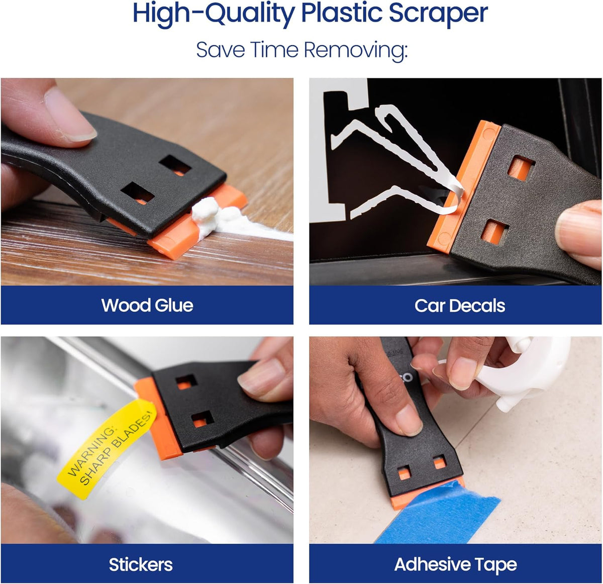 Perco Glue Off Adhesive Sticker Remover 3.3 fl. oz & Scraper with Plastic Razor for Removing Labels (Adhesive Sticker Remover & Scraper w/Plastic Razor)