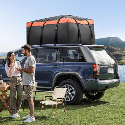 VEVOR Car Rooftop Cargo Carrier Bag, 23 Cubic Feet Roof Cargo Carrier, Heavy Duty 840D PVC 100% Waterproof Car Roof Luggage Bag for All Vehicle with/without Rack- with Lock, Anti-Slip Mat, 6 Door Hook