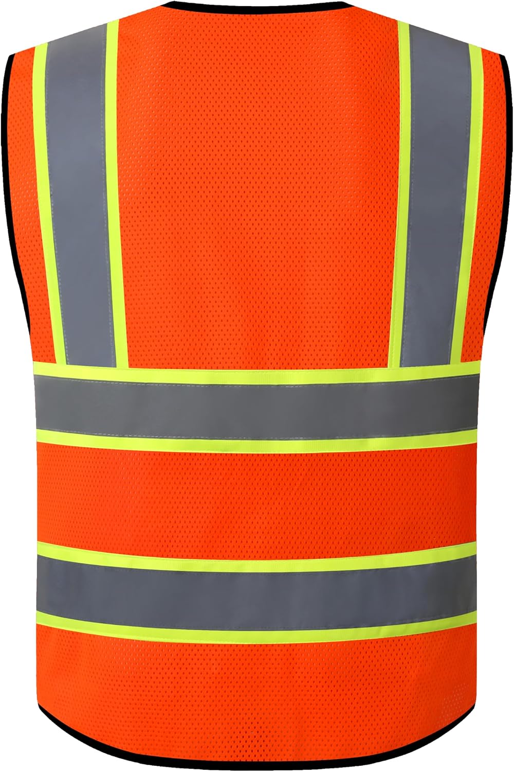 Reflective Mesh Safety Vest for Men Women with 5 Pockets and Zipper Front High Visibility Mesh Vest Hi Vis Construction Work Vest,Meets ANSI/ISEA Standards(EK175-Yellow-L)