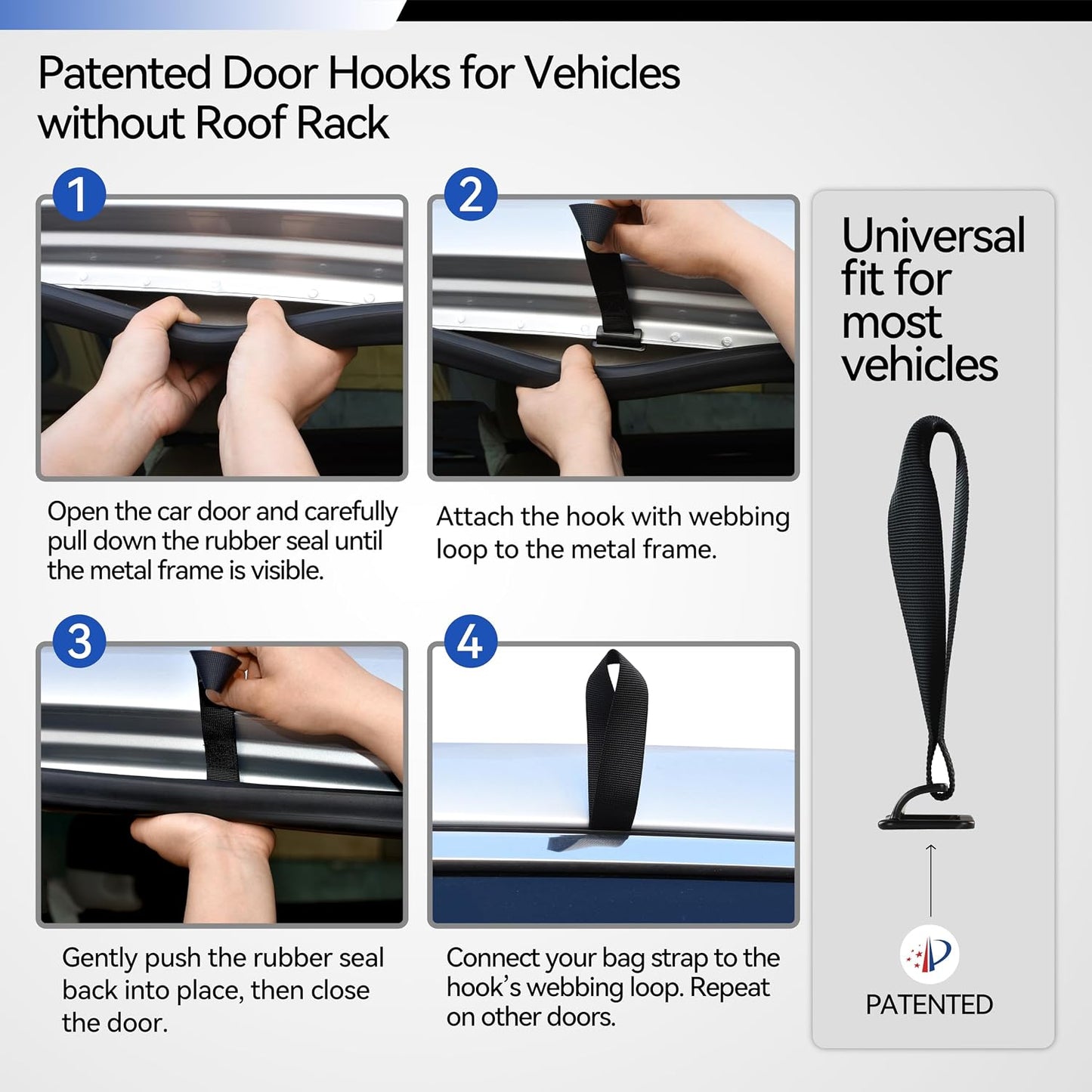 MARCHWAY Waterproof Car Roof Luggage Bag, Weatherproof Soft Shell Rooftop Cargo Carrier Bag for Vehicles with or Without Rack. 6 Door Hooks, Anti Slip Mat, Lock Included (21 Cubic Feet, Black)