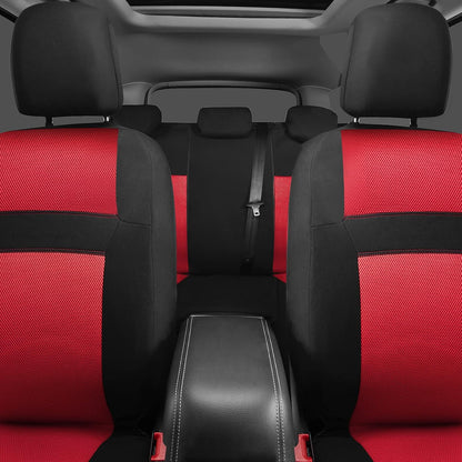 CAR PASS Rainbow Waterproof Universal Fit Faux Leather Car Carpet- Anti-Slip Nibbed Backing Floor Mats for SUV, Vans,Sedans,Trucks, Automotive Set of 4 for Women (Black with Red)