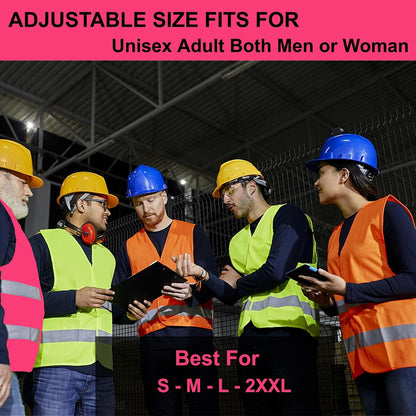 Safety Vests 10 Pack - Yellow Reflective High Visibility Construction ANSI Class 2 Work Vest for Men,Woman,Hi Vis Vest Mesh and Neon Silver Strip