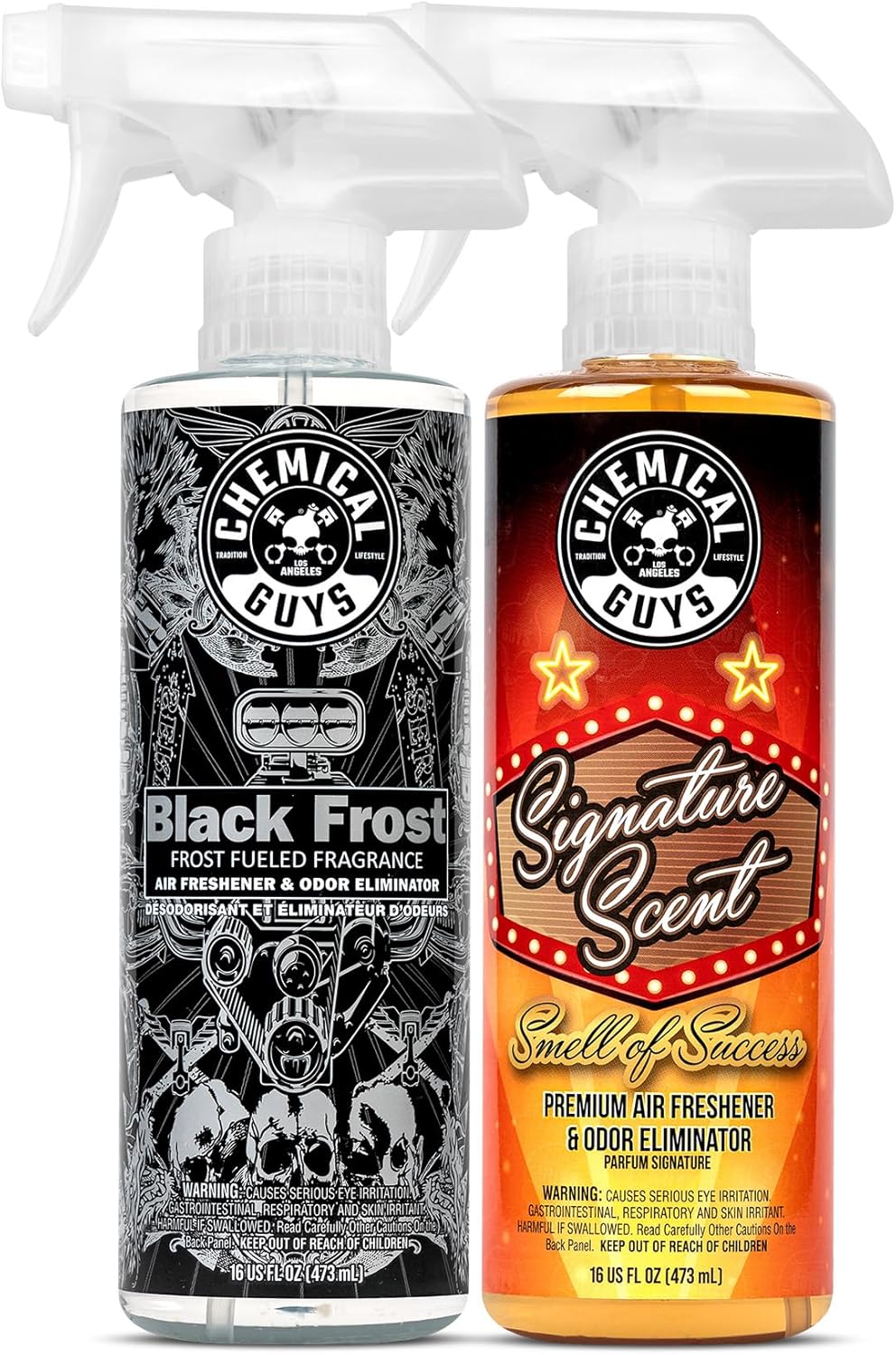 Chemical Guys AIR_302_04 Black Frost Scent and Signature Scent Combo Pack, Great for Cars, Trucks, SUVs, RVs, Home, Office & More (2-4 fl oz Items)