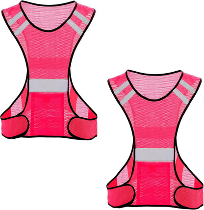 TCCFCCT Reflective Running Vest, High Visibility Running Gear with Large Pocket