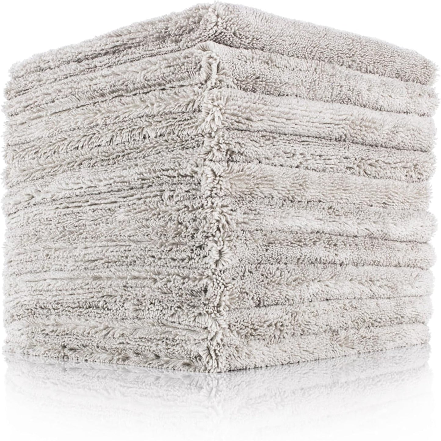 The Rag Company - Creature Edgeless Auto Detailing Towels (10-Pack) Professional 70/30 Blend, Dual-Pile Plush Microfiber, Buffing & Polishing, 420gsm, 16in x 16in, Black
