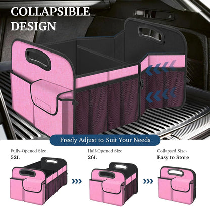 Femuar Car Trunk Organizer with Large Capacity Waterproof Car Accessories for Women & Men, Collapsible Trunk Organizer for Suv/Jeep/Sedan,Tools (Black, Standard)