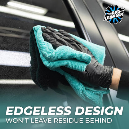 The Rag Company - Creature Edgeless Auto Detailing Towels (10-Pack) Professional 70/30 Blend, Dual-Pile Plush Microfiber, Buffing & Polishing, 420gsm, 16in x 16in, Black