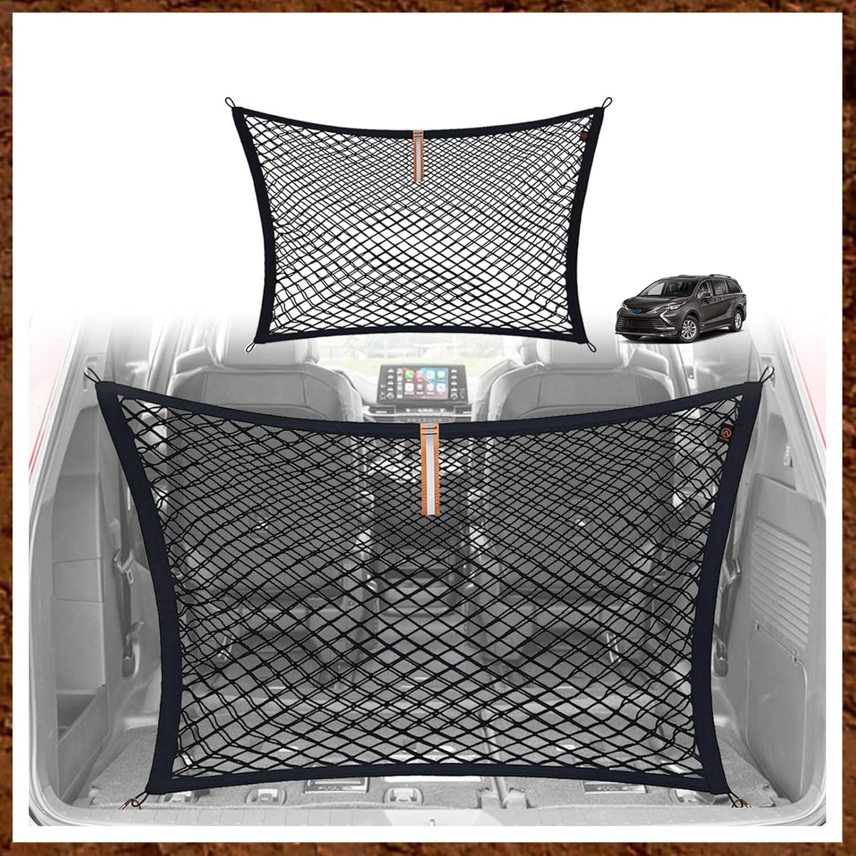 Muslogy Truck Bed Cargo Net Trunk Netting Compatible with 2023-2025 2026 Honda CR-V Accessories, Pickup Cargo Organizer SUV Sedan Storage Net w/Heavy Duty Carabiners - Colors A