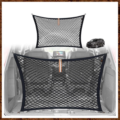 Muslogy Truck Bed Cargo Net Trunk Netting Compatible with 2023-2025 2026 Honda CR-V Accessories, Pickup Cargo Organizer SUV Sedan Storage Net w/Heavy Duty Carabiners - Colors A