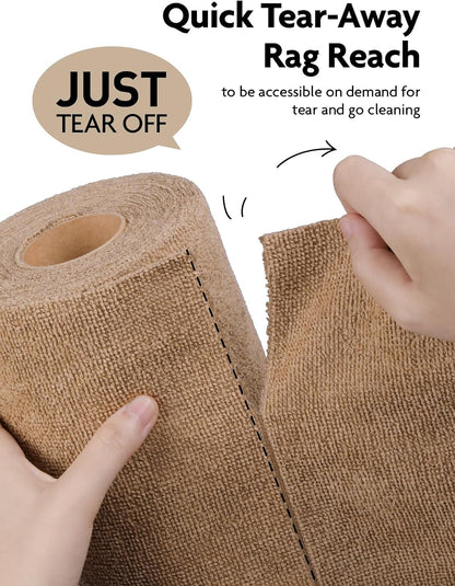 Fantasticlean Microfiber Cleaning Cloth Roll -75 Pack, Tear Away Microfiber Towels, 12" x 12", Reusable, Washable, Scratch Free, Ultra Absorbent for All-Around Cleaning Supplies (DimGray)