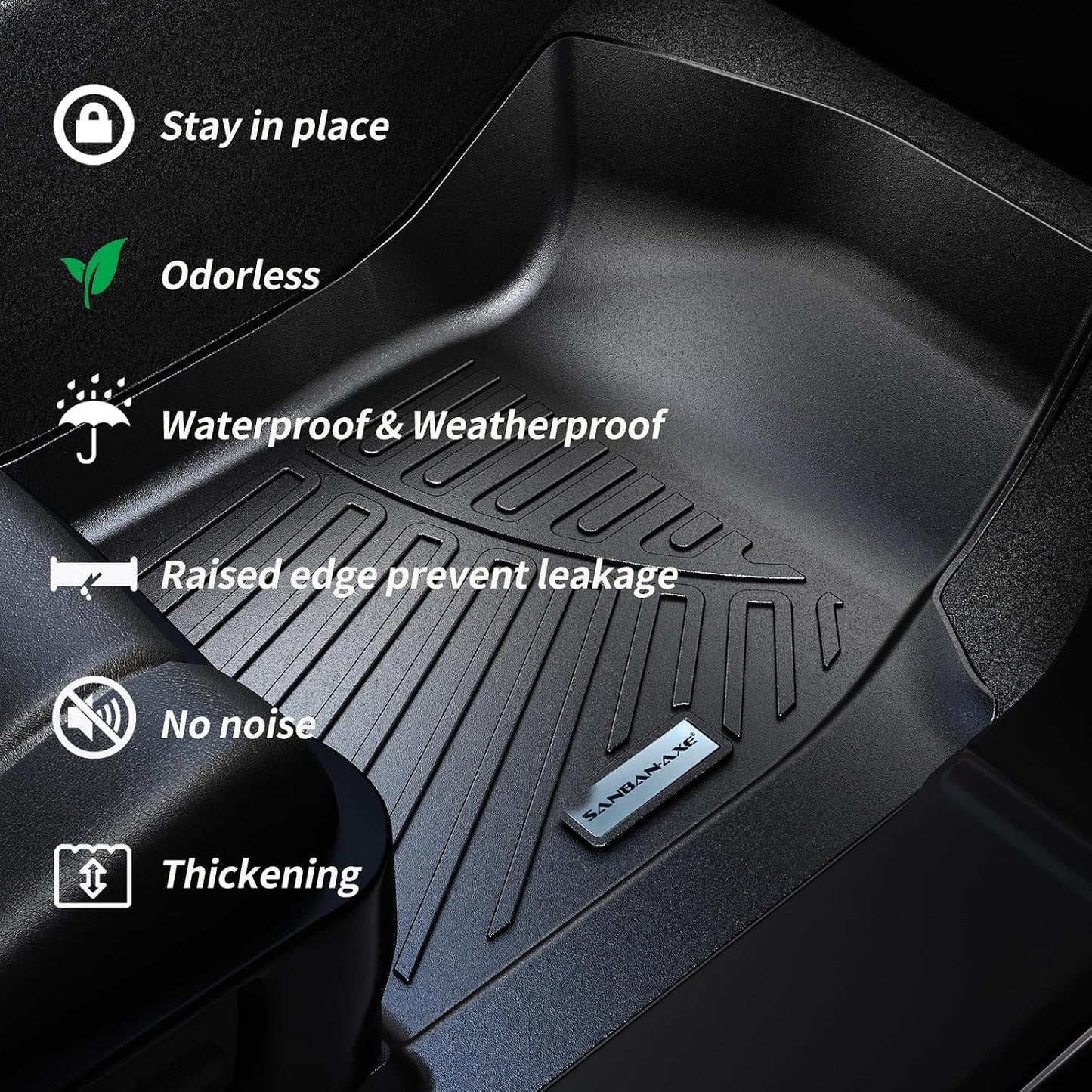 Floor Mats & Trunk Mat for 2012-2017 Chevy Equinox/GMC Terrain,TPE All Weather Protection 2 Rows Car Floor Liners with Cargo Liners for Chevrolet Equinox Accessories