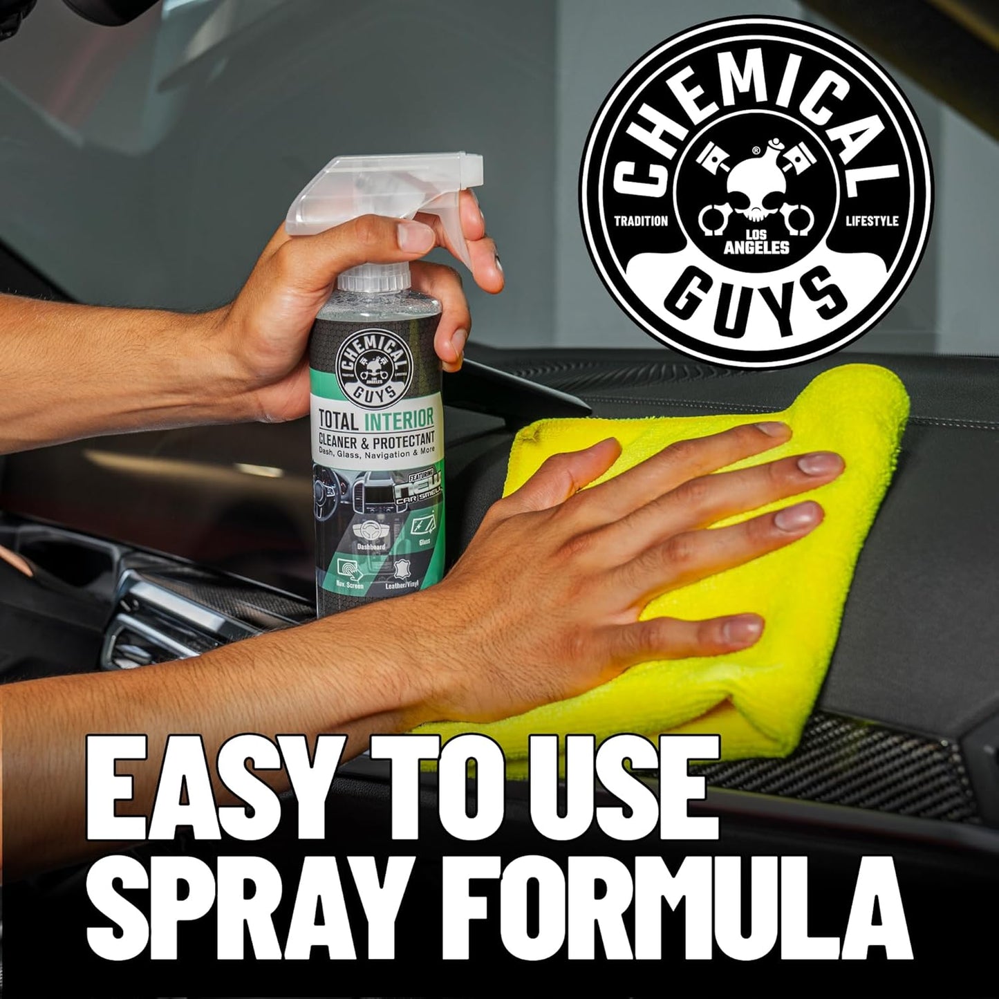 Chemical Guys Total Interior Cleaner Variety Kit With Storage Bag New Car And Black Cherry Scents Microfiber Towels Giftable Car Care Set