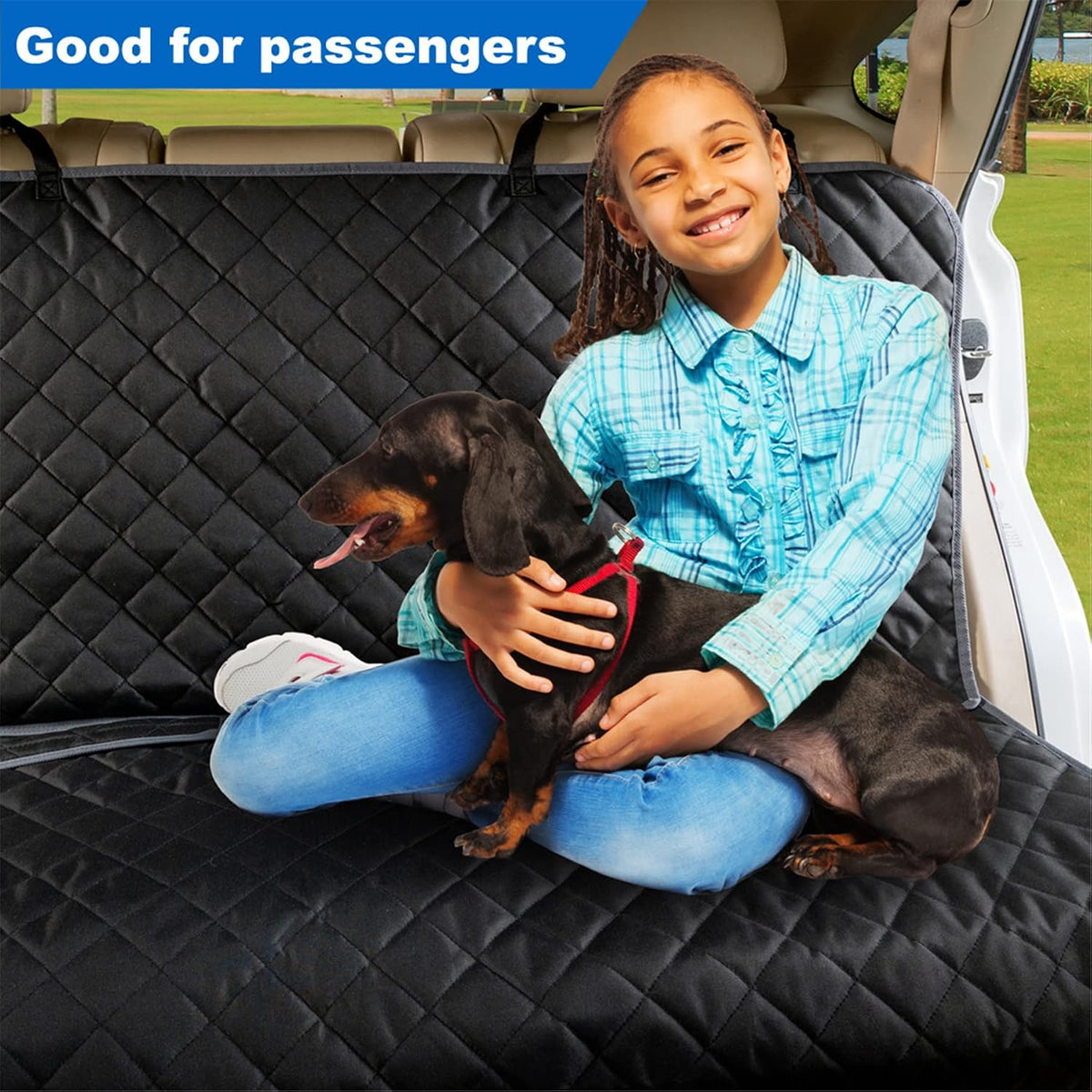 VIEWPETS Bench Car Seat Cover Protector - Waterproof, Heavy-Duty and Nonslip Pet Car Seat Cover for Dogs with Universal Size Fits for Vehicles, Trucks & SUVs