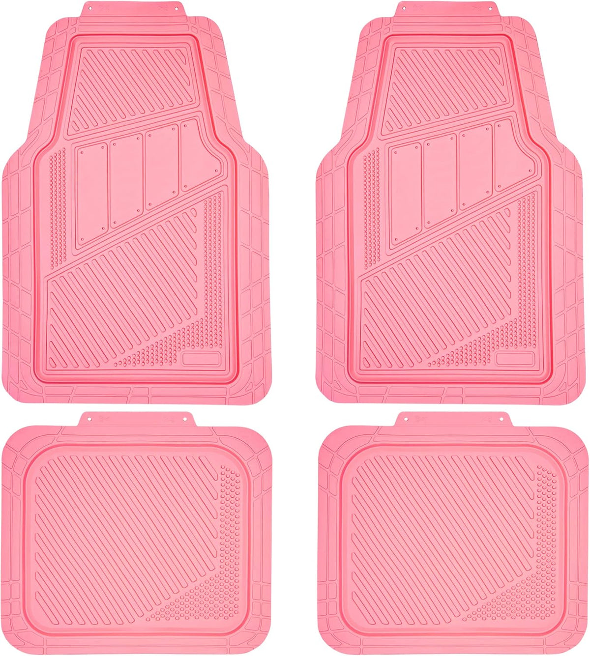 CAR PASS Heavy Duty Rubber Floor Mats 4-Piece,Pink Car Mats Full Sets Anti-Slip,Waterproof Universal Trim-to-Fit for Car SUV Truck, Durable All Weather Automotive Car Mats for Women,Girly(All Pink)
