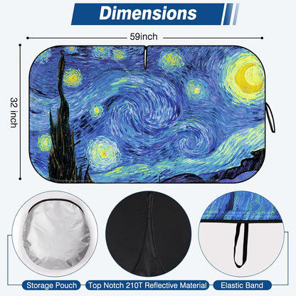 Car Windshield Sun Shade, Foldable Front Window Sunshade Blocks UV Rays, Keep Car Interior Cool, Universal Fit for Hatchback, Truck, SUV, MPV