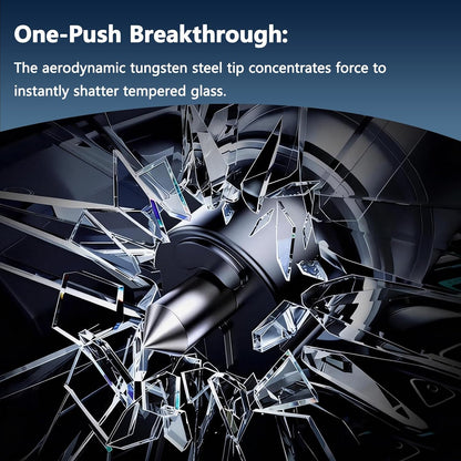 2 Pack Car Window Breaker Seatbelt Cutter, Spring Loaded One-Press Emergency Escape Tool, Anti-Cut Design Automotive Safety Hammer with Adhesive Mounts & Test Glass for Car Truck SUV (2, RED)
