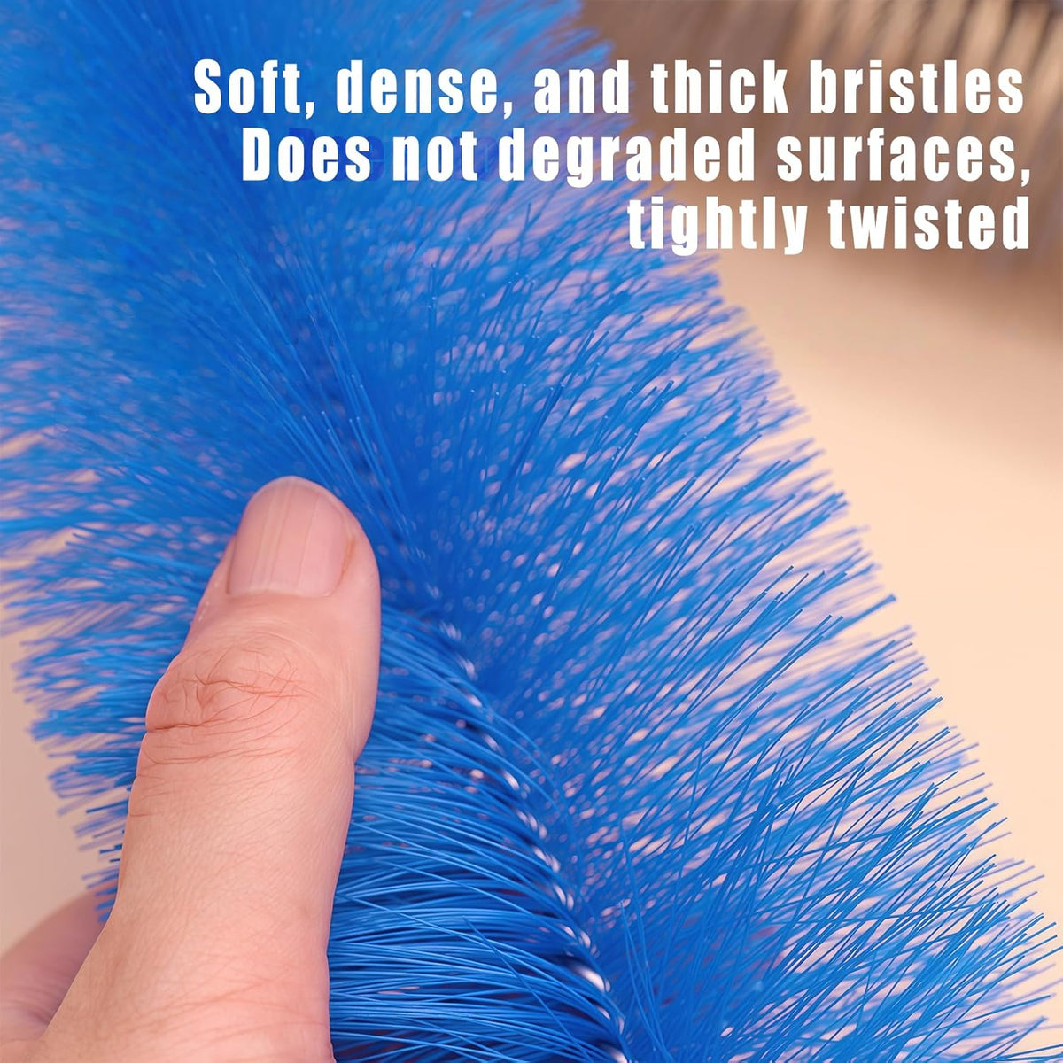 4 PCS Fan Cleaner Brush, Cobweb Duster Bendable Fan Duster, Plastic Dust Cleaner Reusable Head Ceiling Brush Microfiber Dirt Remover for AC Radiator Car Vents Blinds Shutters Window (Blue)