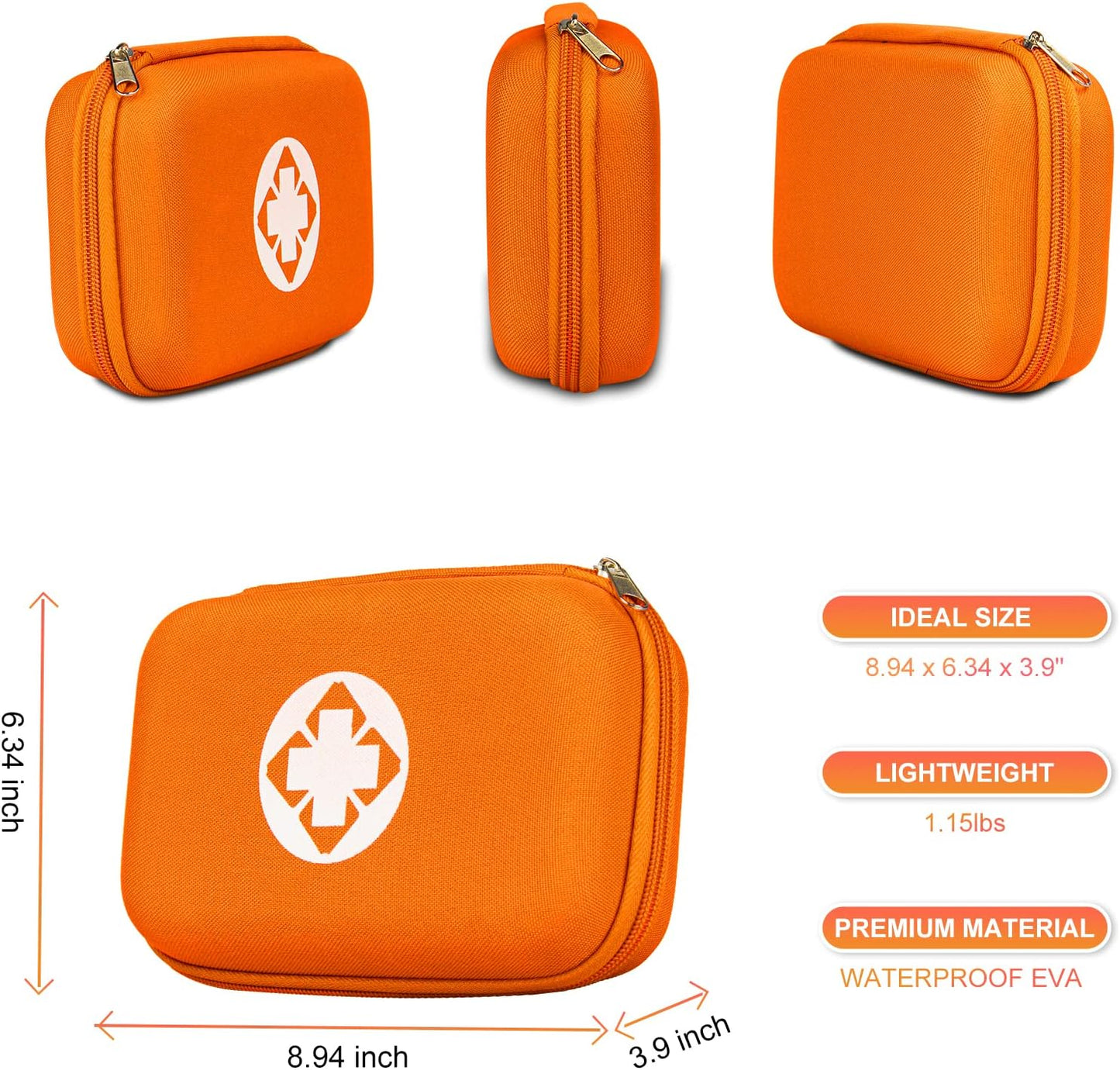 Car First Aid Kits 275Pcs Survival Gear Home Travel Size Small Emergency Kit Tactical Hiking EVA Camping Essentials Backpack Sports Office Boat Urgent Accident