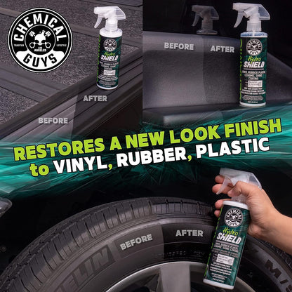 Chemical Guys HydroShield Vinyl, Rubber & Plastic Ceramic Shine Coating - Plastic Restorer for Interior & Exterior Trim, Tires & Trim - Restores Shine, Safe for Cars, Trucks & RVs, 16 fl oz