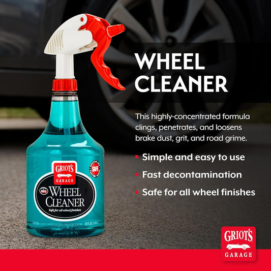 Griot's Garage Wheel Cleaner for All Finishes, Car Tire Rim Cleaning, Brake Dust and Grime Remover, PH Balanced, 11106, 35oz