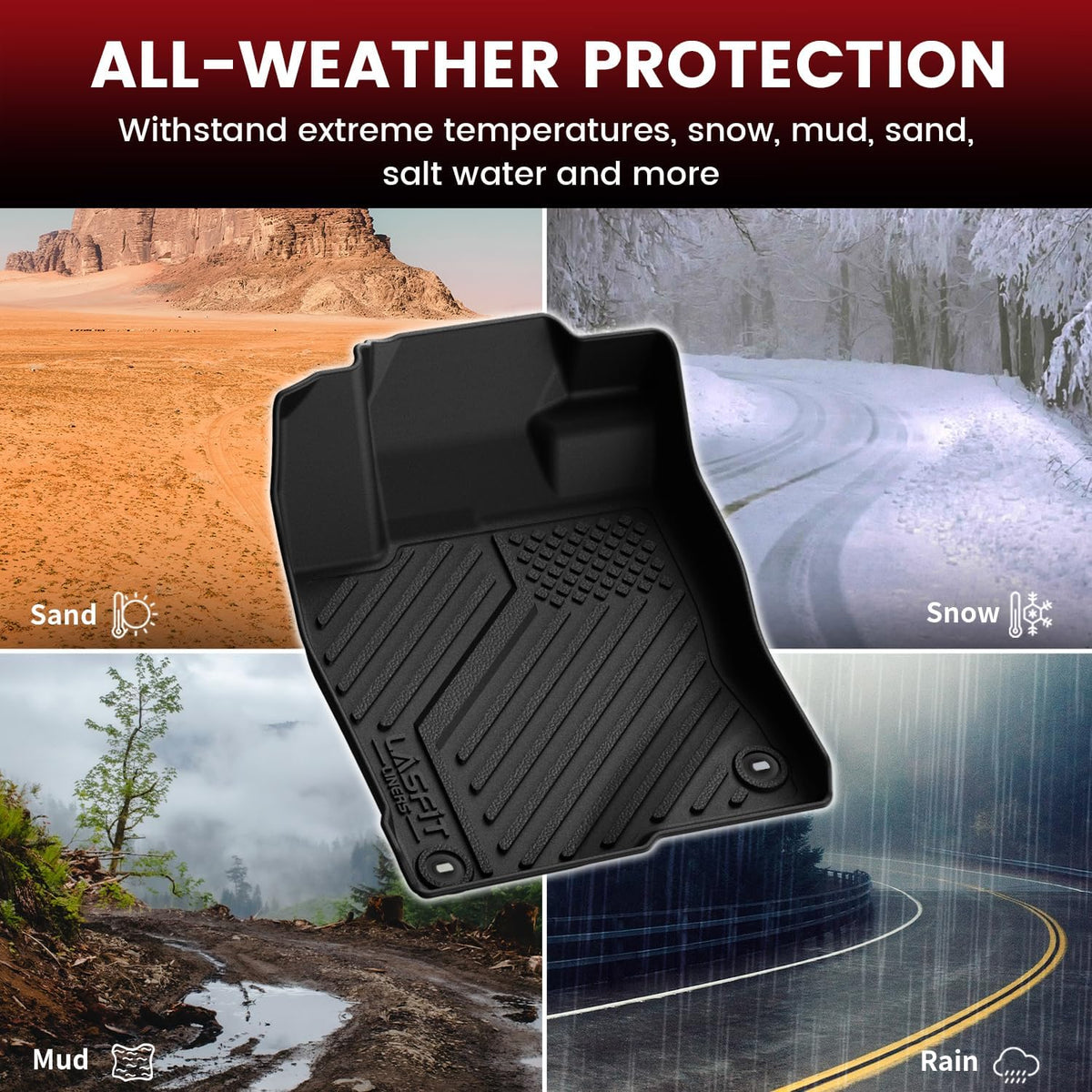 LASFIT Cargo Liner for Honda CR-V 2026 2025 2024 2023 (Gasoline & Hybrid & e:FCEV) All Weather TPE Car Trunk Mat (Upper Position), Cargo Only Black