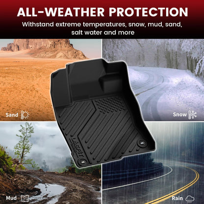 LASFIT Floor Mats for Honda CR-V 2026 2025 2024 2023 (Gasoline & Hybrid & e:FCEV), All Weather TPE Custom Fit Anti-Slip Pet Friendly Car Liners, 1st & 2nd Row Black