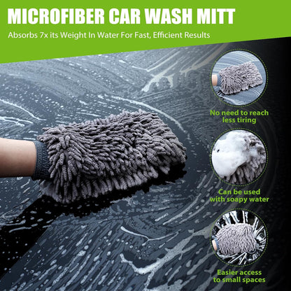 TTRCB 2 Pack 1300 GSM Car Drying Towel, Microfiber Towels for Cars - 36" x 24" & 16" x 16", Ultra-Absorbent, Streak Free, Car Wash Mitt, Car Detailing Cleaning Accessories Supplies Essentials