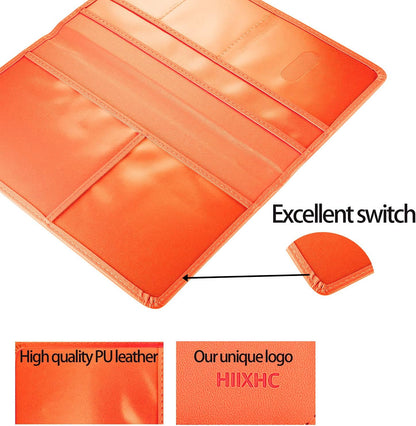 Car Registration and Insurance Card Holder - Leather Vehicle Glove Box Automobile Documents Paperwork Wallet Case Organizer for ID, Driver's License, Key, Cards - Car Accessories for Women&Men