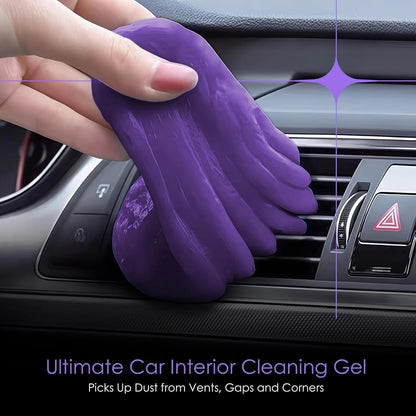 Car Cleaning Gel Putty for Car Interior Detailing | Reusable Dust Cleaning Slime for Air Vents, Dashboard, Cup Holders, Keyboard & AC Vent Cleaner | Non-Sticky No Residue Gel (Lavender Scent)