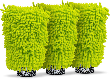 Chemical Guys Chenille Premium Scratch-Free Microfiber Wash Mitt for Car Washing - 2 Pack, Lime Green, Ultra-Soft Car Wash Gloves, Swirl-Free Finish, Safe for Trucks, SUVs, Motorcycles, and More