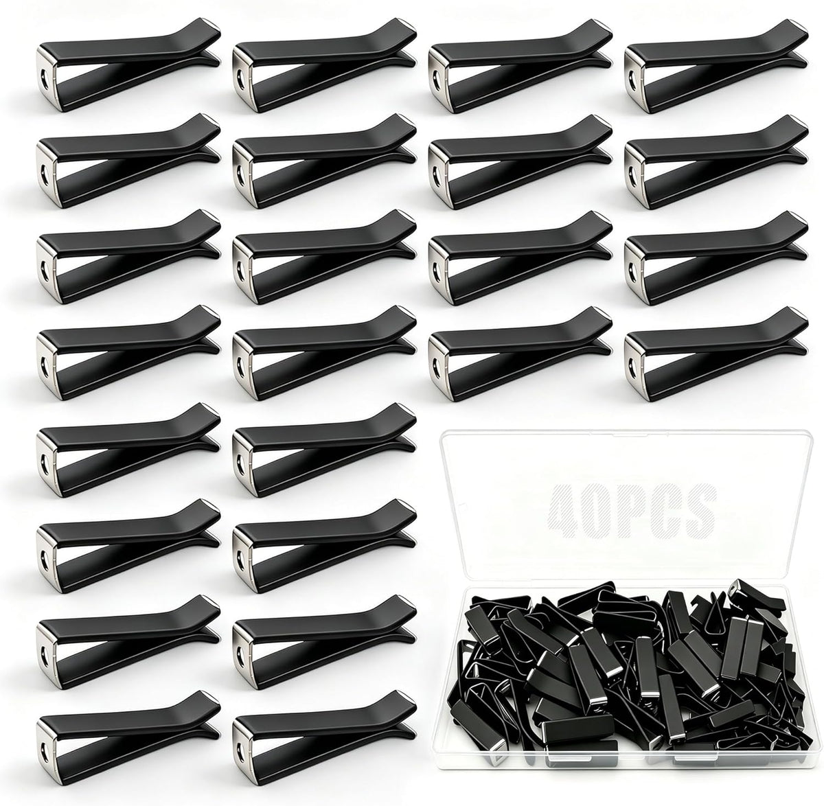 Dianrui 40PCS Black Square Head Car Vent Clips, 9mm Auto Air Conditioner Outlet, Air Freshener for Car Office Home
