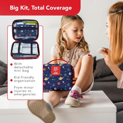 Swiss Safe 2-in-1 First Aid Kit for Car, Travel and Home, 348 Pieces, Large Hardcase with Bonus Mini Kit for Medical Emergency, Survival and Camping