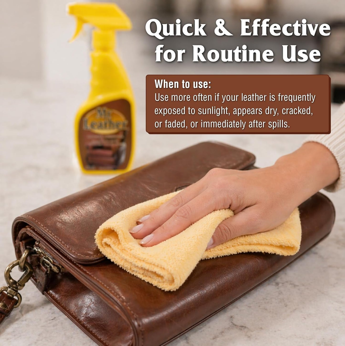 Cleaner and Conditioner - Safe for All Leather & Vinyl - Hydrate and Shine with Water-Repellent Protection for Couches, Car Interior, Shoes, and Bags (16 oz)