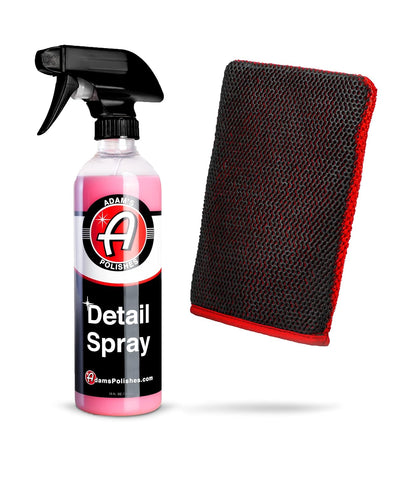 Adam's Clay Mitt Combo - Detail Spray Clay Lubricant for Medium Grade Clay for Car Detailing - Glove Quickly Removes Debris from Your Paint, Glass, Wheels, & More