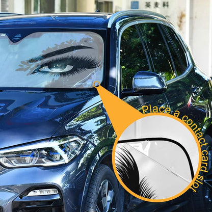 Black Leopard Car Windshield Sun Shade Animal Skin Print Foldable UV Ray Sun Visor Protector Sunshade to Keep Your Vehicle Cool (51" x 27.6")