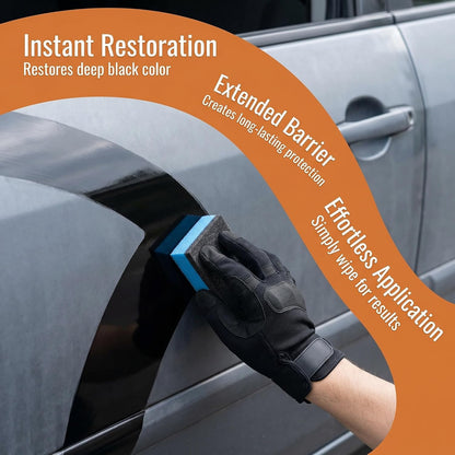 Black Plastic Restorer for Car, Permanent Automotive Plastic and Trim Restorer, Ultimate Exterior Plastic Renovation Lotion, Black Trim Restorer for Cars and Vehicles (1)
