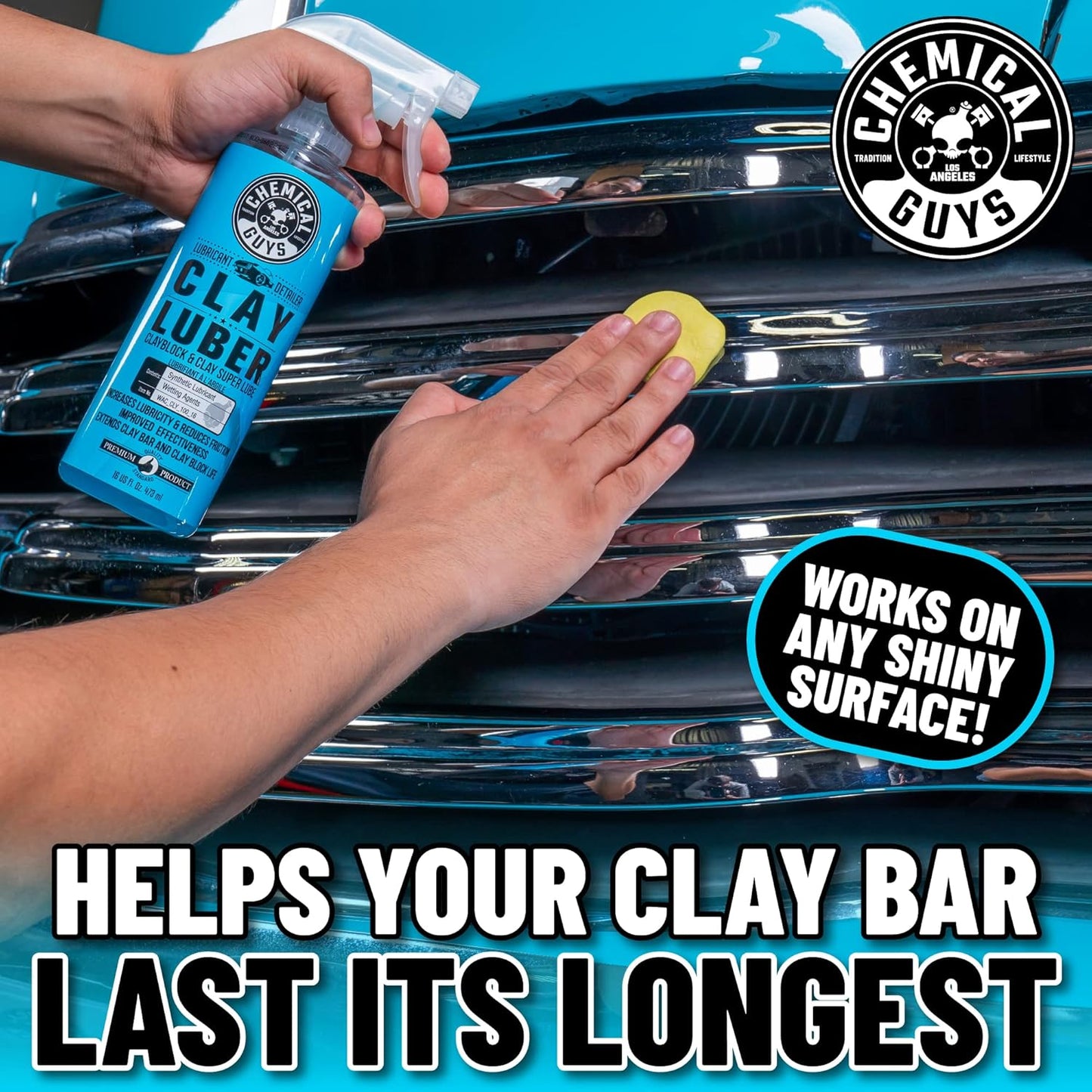 Chemical Guys Luber Synthetic Lubricant and Detailer 2 Pack (2 x 16 Fl. Oz.) - Clay Bar Lubricant and Quick Detailer for Smooth, Glossy Finish (WAC_Cly_100_1602)
