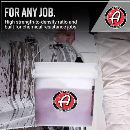 Adam's Polishes Car Wash Bucket (5 Gallon Bucket + Grit Guard + Gamma Seal Lid), Perfect Car Tool for Washing & Garage Storage, Stores Car Wash Soap, Foam Cannon, Foam Gun, Microfiber Towels & More