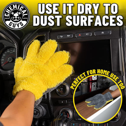 Chemical Guys MIC510 The Stranger Helpful Handy Car Wash Mitt - Yellow, Microfiber Towels for Detailing, Holds Tons of Soapy Suds, Flexible - Perfect for Car Cleaning