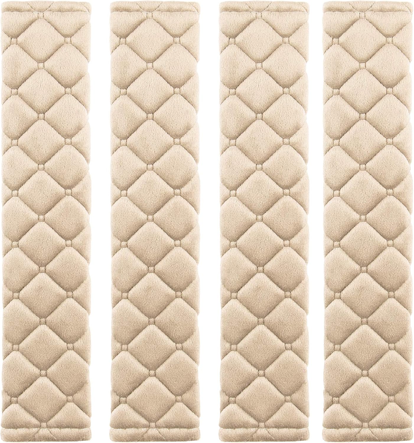 4 Pack Universal Car Seat Belt Pads, Adult Seat Belt Shoulder Strap Covers Harness Pad for Car/Bag,Soft Comfort Helps Protect You Neck Shoulder from The Seat Belt Rubbing（Black）