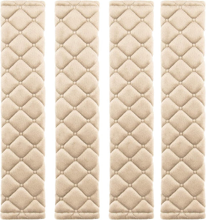 4 Pack Universal Car Seat Belt Pads, Adult Seat Belt Shoulder Strap Covers Harness Pad for Car/Bag,Soft Comfort Helps Protect You Neck Shoulder from The Seat Belt Rubbing（Black）