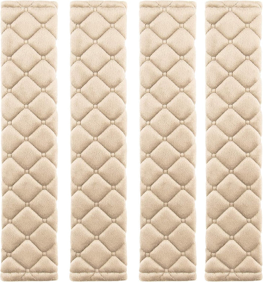 4 Pack Universal Car Seat Belt Pads, Adult Seat Belt Shoulder Strap Covers Harness Pad for Car/Bag,Soft Comfort Helps Protect You Neck Shoulder from The Seat Belt Rubbing（Black）