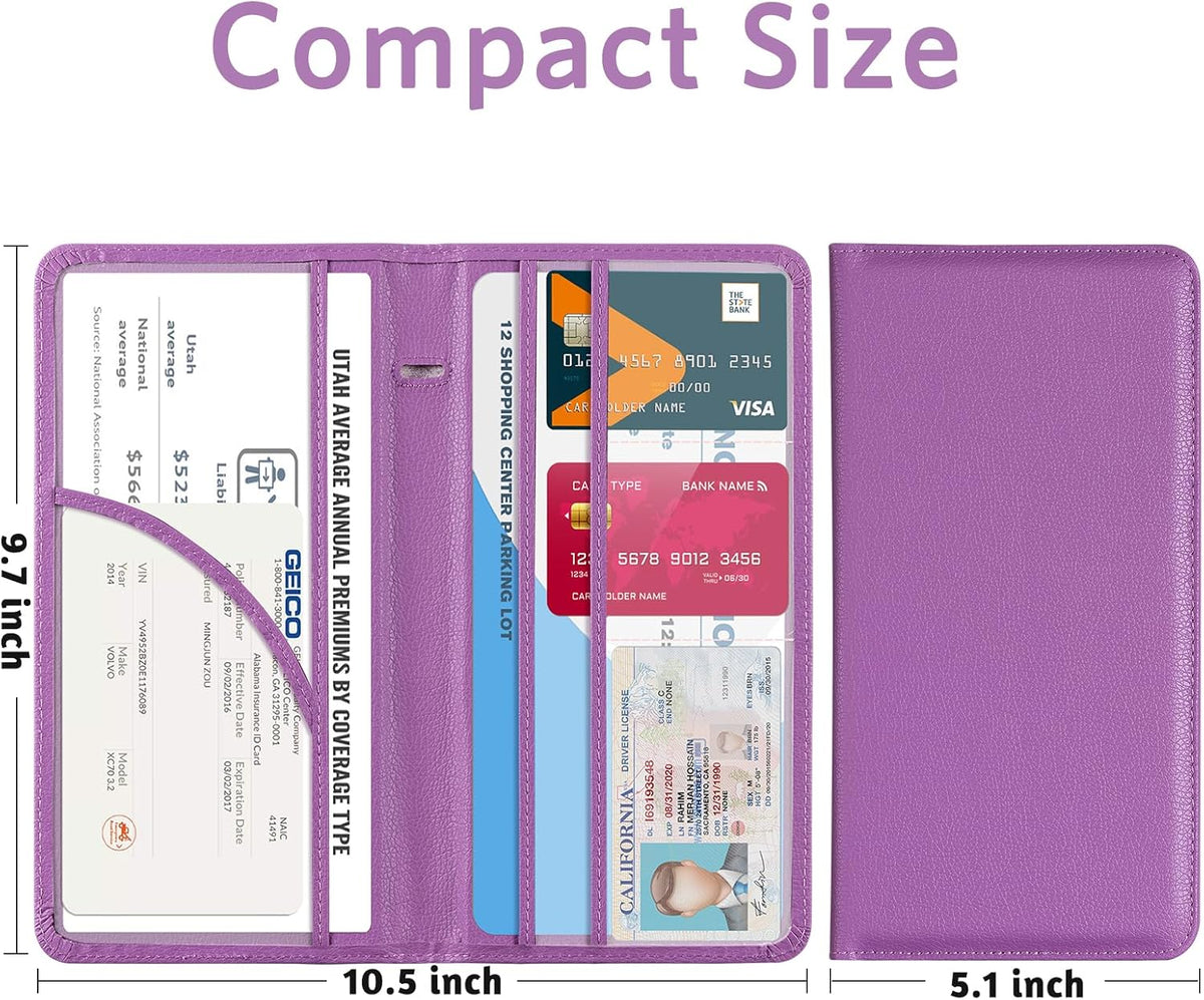CoBak Car Registration and Insurance Holder - Vehicle Glove Box Car Organizer,Auto Truck Comparment Accessories Case with Magnetic Closure for Driver License,Cards - Colors A