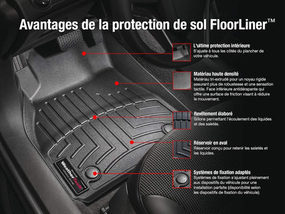 WeatherTech FloorLiners Custom Fit for 2017-2022 Honda CR-V, 2020-2022 CR-V Hybrid - 1st & 2nd Row (441110-1-2), Black