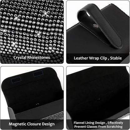 Accmor Sunglasses Holder for Car Sun Visor, Auto Eyeglasses Protective Storage Case, Vehicle Visor Accessories Organizer Box