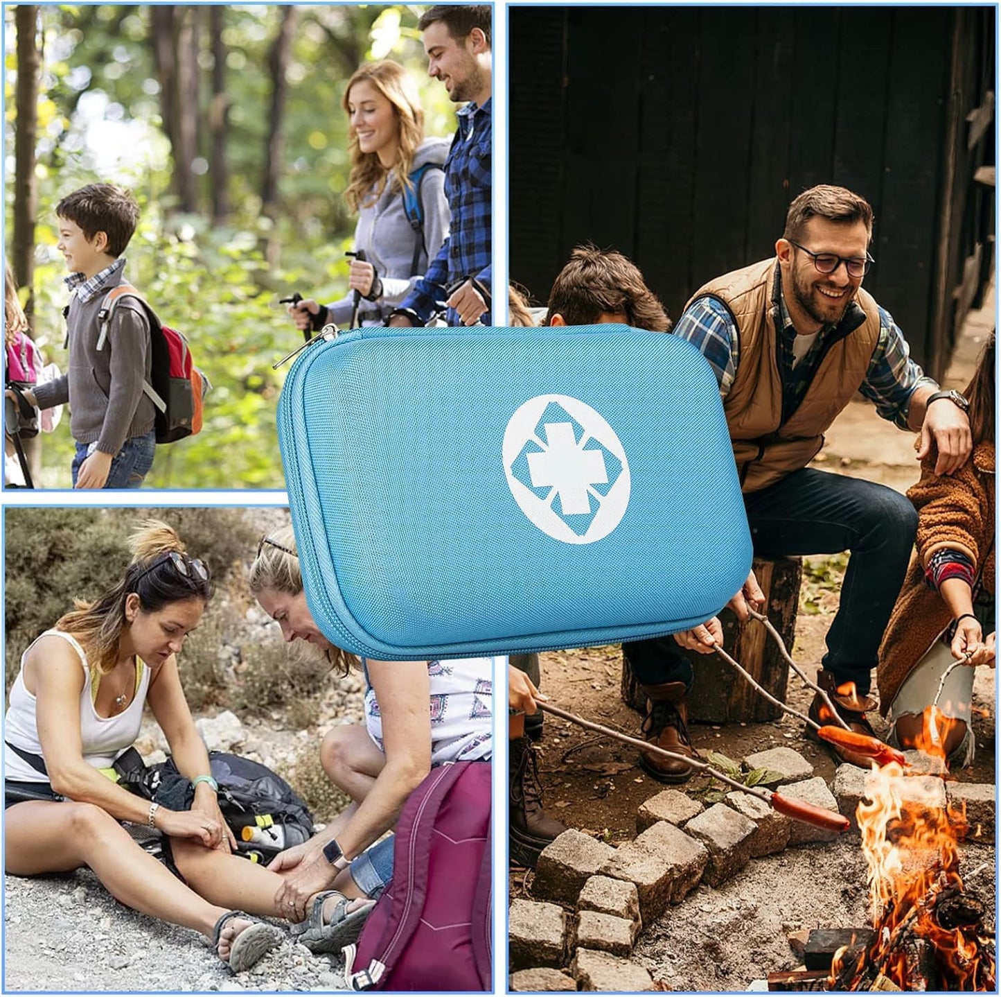 276PCS First Aid Kit Home Car Camping Hiking Emergency Supplies Small Compact Lovely Bag for School Outdoor, Basic Outdoor Essentials Survival Kit for Travel AMORNING