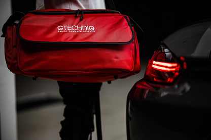 Gtechniq Detailer Bag for Cars, 26.8" x 9.8" x 11" | Organize and Store Your Detailing Products and Polishing Machines, Configurable Inside, Two Side Pockets with Elastic Retainer, Large Front Pocket