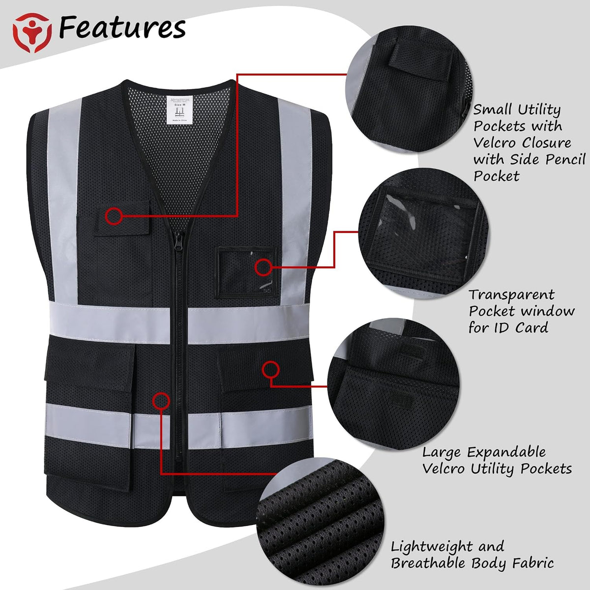 Reflective Safety Vest for Men Women Construction Vest Meet ANSI/ISEA Standard