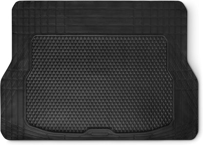 Amazon Basics Cargo Liner Floor Mat, All Weather Trunk Protection, Trimmable to Fit, Black